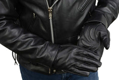 Milwaukee Leather MG7510 Men's 'Gel Palm' Black Short Wrist Leather Gloves
