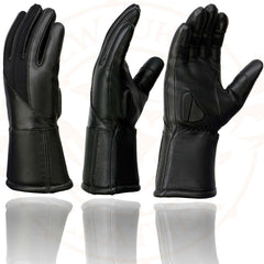 Milwaukee Leather MG7701 Women's Deer Skin Leather Insulated Gauntlet Gloves w/ i-Touch/Wiper Blade/Reflective Piping