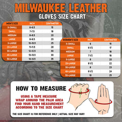 Milwaukee Leather MG7770 Women's 'Laced Wrist' Black Leather Riding Glove with Gel Palms