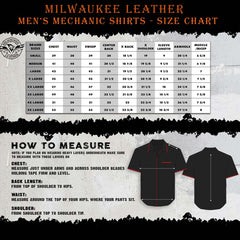 Milwaukee Leather MDM11673 Men’s Black-Orange Mechanic Work Shirt w/ Reflective Strip - Heavy-Duty Button-Up