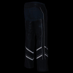 Milwaukee Leather ML1144 Men's Black Leather Vented Chaps with Reflective Piping