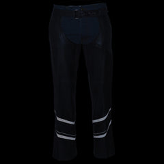 Milwaukee Leather ML1144 Men's Black Leather Vented Chaps with Reflective Piping
