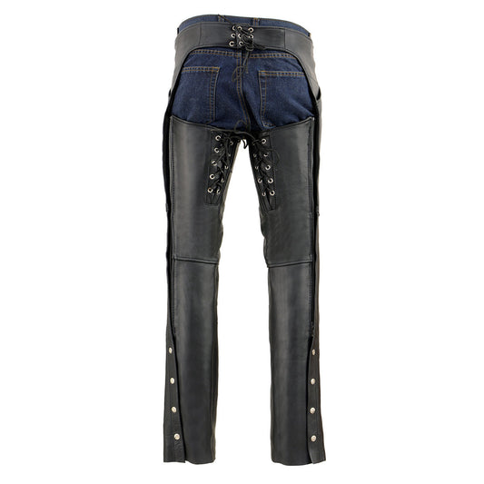 Milwaukee Leather SH1173 Women's Black Classic Hip Pocket Leather Chaps