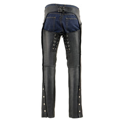 Milwaukee Leather SH1173 Women's Black Classic Hip Pocket Leather Chaps
