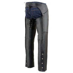 Milwaukee Leather SH1173 Women's Black Classic Hip Pocket Leather Chaps