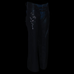 Milwaukee Leather ML1187 Ladies Black Leather Chaps with Reflective Tribal Embroidery