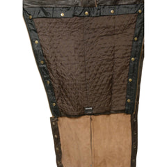 Milwaukee Leather Men's Retro Brown Premium Leather Motorcycle Rider Chaps with Snap Out Thermal Liner/ 4-Pockets-ML1191RT