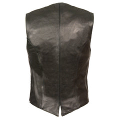 Milwaukee Leather ML1253 Women's Black Premium Leather Motorcycle Rider Vest with Snap Button Closure