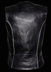 Milwaukee Leather ML1293 Women's  Black and Purple ‘Wing Studded’ Leather Vest