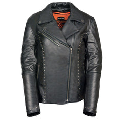 Milwaukee Leather ML1948 Women's Classic Riveted Black Leather Jacket
