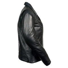 Milwaukee Leather ML1948 Women's Classic Riveted Black Leather Jacket