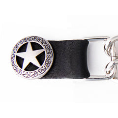 Milwaukee Leather Western Star Medallion Vest Extender - Double Chrome Chains Genuine Leather 6.5" Extension MLA6001-Single