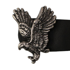 Milwaukee Leather Flying Eagle Medallion Vest Extender - Double Chrome Chains Genuine Leather 6.5" Extension MLA6003-Single