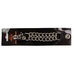Milwaukee Leather Motorcycle Medallion Vest Extender - Double Chrome Chains Genuine Leather 6.5" Extension MLA6006-Single