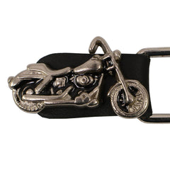 Milwaukee Leather Motorcycle Medallion Vest Extender - Double Chrome Chains Genuine Leather 6.5" Extension MLA6006-Single