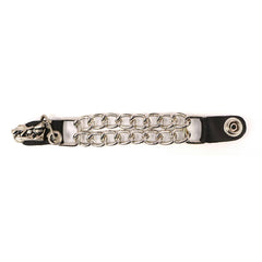 Milwaukee Leather Motorcycle Medallion Vest Extender - Double Chrome Chains Genuine Leather 6.5" Extension MLA6006-Single