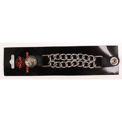 Milwaukee Leather 5 Cent Buffalo Medallion Vest Extender - Double Chrome Chains Genuine Leather 6.5" Extension MLA6009-Single