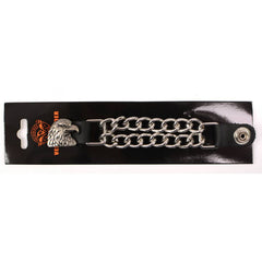 Milwaukee Leather Western Star Medallion Vest Extender - Double Chrome Chains Genuine Leather 6.5" Extension MLA6001-Single