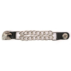 Milwaukee Leather Western Star Medallion Vest Extender - Double Chrome Chains Genuine Leather 6.5" Extension MLA6001-Single
