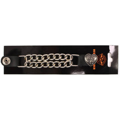 Milwaukee Leather Flying Eagle Medallion Vest Extender - Double Chrome Chains Genuine Leather 6.5" Extension MLA6003-Single