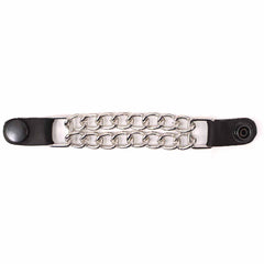 Milwaukee Leather Motorcycle Medallion Vest Extender - Double Chrome Chains Genuine Leather 6.5" Extension MLA6006-Single