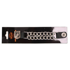 Milwaukee Leather 4 Aces Medallion Vest Extender - Double Chrome Chains Genuine Leather 6.5" Extension MLA6007-Single