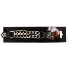 Milwaukee Leather American Flag Vest Extender - Double Chrome Chains Genuine Leather 6.5" Extension MLA6008-Single