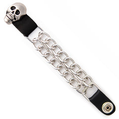 Milwaukee Leather 5 Cent Buffalo Medallion Vest Extender - Double Chrome Chains Genuine Leather 6.5" Extension MLA6009-Single