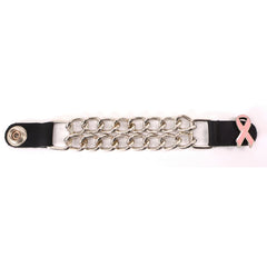 Milwaukee Leather Eagle Head Medallion Vest Extender - Double Chrome Chains Genuine Leather 6.5" Extension MLA6011-Single