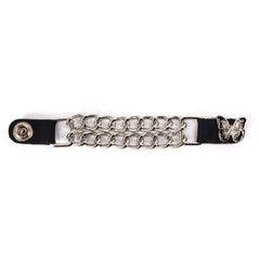 Milwaukee Leather Fire Department Medallion Vest Extender - Double Chrome Chains Genuine Leather 6.5" Extension MLA6012-Single