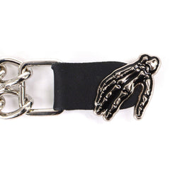Milwaukee Leather Black Medallion Vest Extender - Double Chrome Chains Genuine Leather 6.5" Extension MLA6016-Single