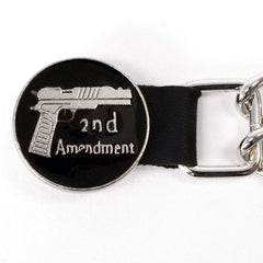 Milwaukee Leather POW/MIA Medallion Vest Extender - Double Chrome Chains Genuine Leather 6.5" Extension MLA6017-Single