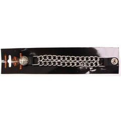 Milwaukee Leather Pink Ribbon Medallion Vest Extender - Double Chrome Chains Genuine Leather 6.5" Extension MLA6021-Single