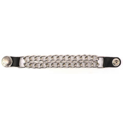Milwaukee Leather Sparkle Butterfly Medallion Vest Extender - Double Chrome Chains Genuine Leather 6.5" Extension MLA6022-Single