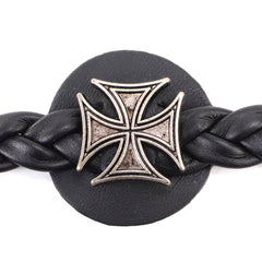 Milwaukee Leather Skeleton Hand Medallion Vest Extender - Double Chrome Chains Genuine Leather 6.5" Extension MLA6026-Single