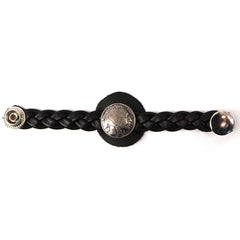 Milwaukee Leather MLA6041-Single Skull and Cross Bones Vest Extender Double Chrome Chains w/ Genuine Leather 6" Extension