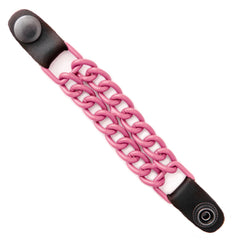 Milwaukee Leather MLA1094 Pink 4 Inch Single Vest Extender - Double Chrome Chains w/ Genuine Leather