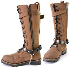 Milwaukee Leather Silver Boot Chain w/ Vintage Native American Medallion & Adjustable Strap -MLA3001