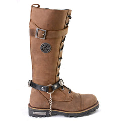 Milwaukee Leather Silver Boot Chain w/ Vintage Native American Medallion & Adjustable Strap -MLA3001