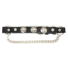 Milwaukee Leather Silver Boot Chain w/ Vintage Buffalo Coin Medallion & Adjustable Strap - MLA3002
