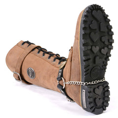 Milwaukee Leather Silver 12 Gauge Shell Medallion Boot Chain with Adjustable Strap – MLA3005