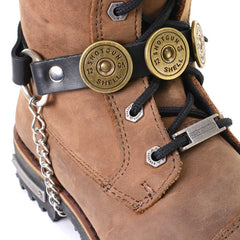 Milwaukee Leather Silver 12 Gauge Shell Medallion Boot Chain with Adjustable Strap – MLA3005