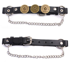 Milwaukee Leather Silver 12 Gauge Shell Medallion Boot Chain with Adjustable Strap – MLA3005