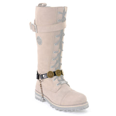 Milwaukee Leather Silver 12 Gauge Shell Medallion Boot Chain with Adjustable Strap – MLA3005