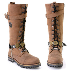 Milwaukee Leather Silver 12 Gauge Shell Medallion Boot Chain with Adjustable Strap – MLA3005