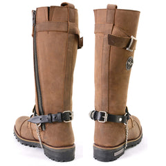 Milwaukee Leather Silver 12 Gauge Shell Medallion Boot Chain with Adjustable Strap – MLA3005