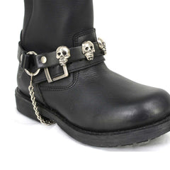 Milwaukee Leather Silver Classic Skull Heads Biker Chain for Motorcycle Boots - MLA3007