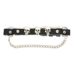 Milwaukee Leather Silver Classic Skull Heads Biker Chain for Motorcycle Boots - MLA3007
