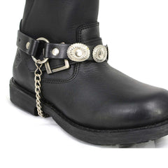 Milwaukee Leather Silver Vintage Concho Boot Chain with Adjustable Strap – MLA3008
