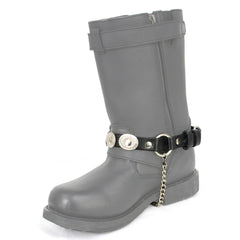 Milwaukee Leather Silver Vintage Concho Boot Chain with Adjustable Strap – MLA3008